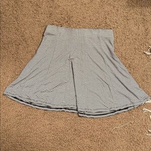 Garage Black & White Striped Skater Skirt